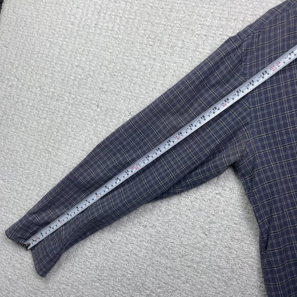 Cottonfield by Carli Gry  Blue Plaid Button Up Shirt Mens M Camp Outdoor Hike - Picture 9 of 13